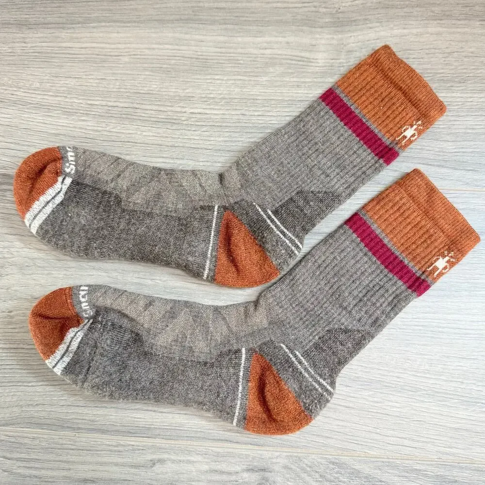 SmartWool Hike Light Cushion Wind Trail Socks Size L Merino Wool Outdoor Stripe